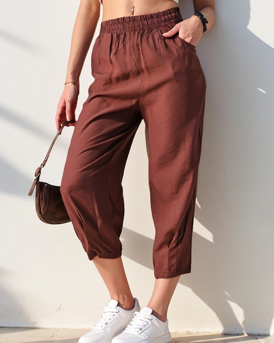 Royalfashion Egyenes Női Anyag Nadrág 7/8