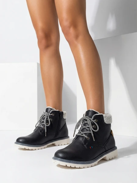 Fekete fiúk Tiptop szigetelt csizma - cipő