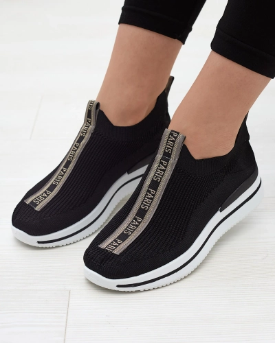 Női sportcipő fekete betűs felirattal Cerppa- Footwear