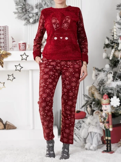 Royalfashion Női pizsamák nyuszival, fleece-szerű anyagból készült
