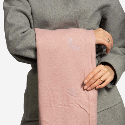 Női rózsaszín meleg sál tollas - Kiegészítők