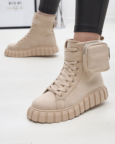 Női csizma tasakos bézs színben Sauups- Footwear