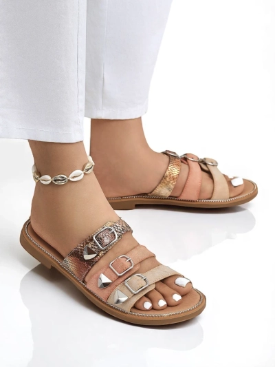 Royalfashion Női lapos talpú papucs Snake Chic