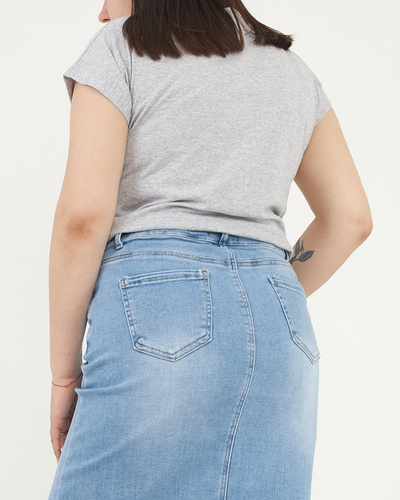 Szürke női póló MY DREAMS PLUS SIZE nyomattal - Ruházat