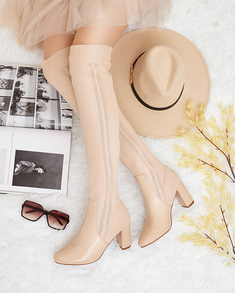 Royalfashion Női csúszós, térdig érő csizma Nolera