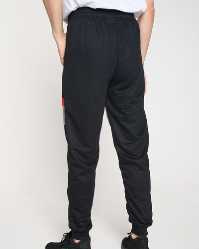 Férfi fekete melegítőnadrág felirattal - Ruházat