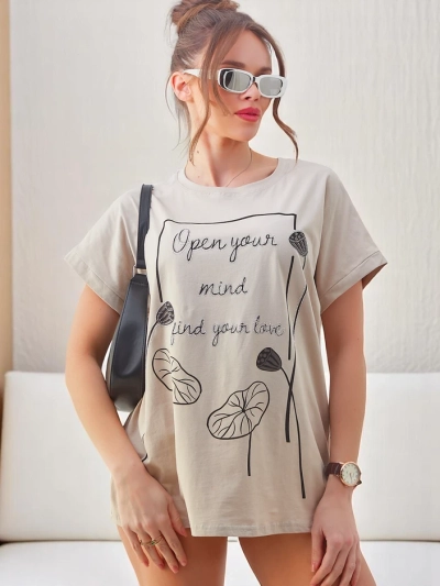 Royalfashion Női pamut póló érdekes mintával