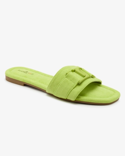 Royalfashion Neonzöld női flip-flopok csattal Rydr
