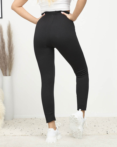 Fekete klasszikus női leggings szigeteléssel PLUSZ MÉRET - Ruházat