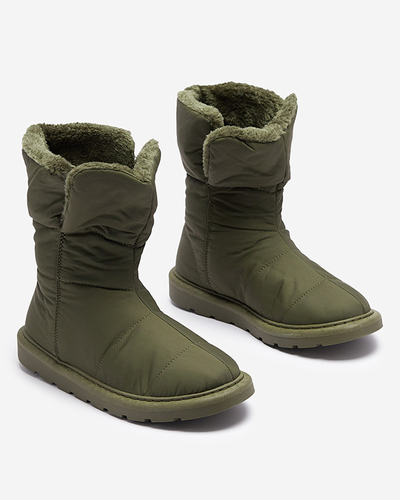 Sötétzöld női csizma a'la hócsizma Kalioli- Footwear