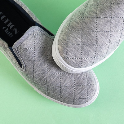 Szürke női papucs, sötétkék betétekkel Weridia - Lábbeli