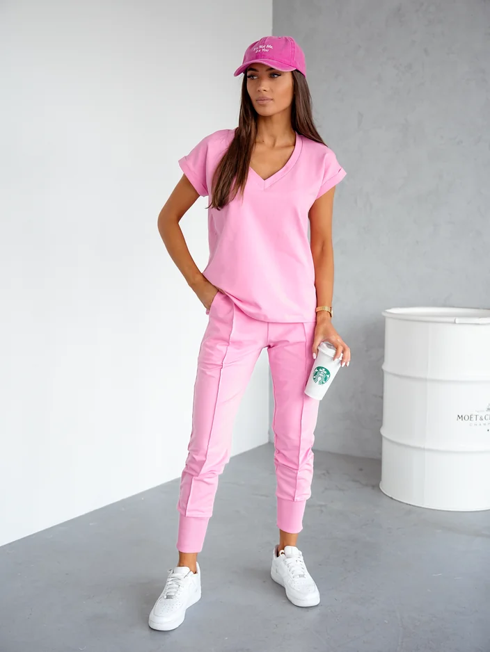 Royalfashion Női pamut laza szett rövid ujjakkal