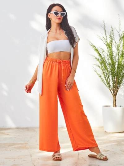 Royalfashion Széles női nadrág rugalmas derékkal