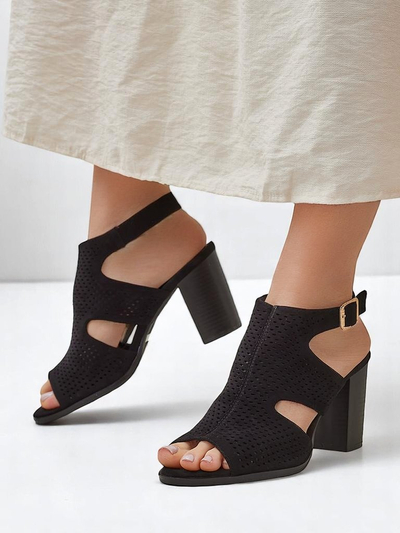 Royalfashion női kivágott blokk sarok szandál Abetle