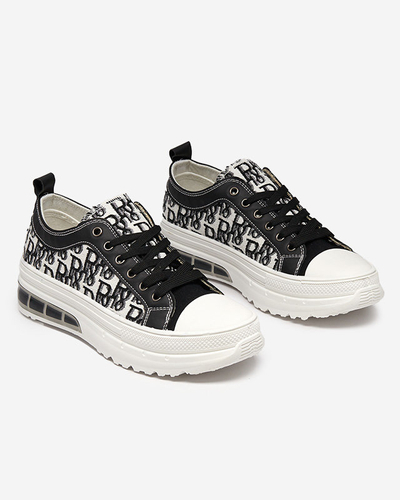Sneakers Livia fekete-fehér színben, platformmal