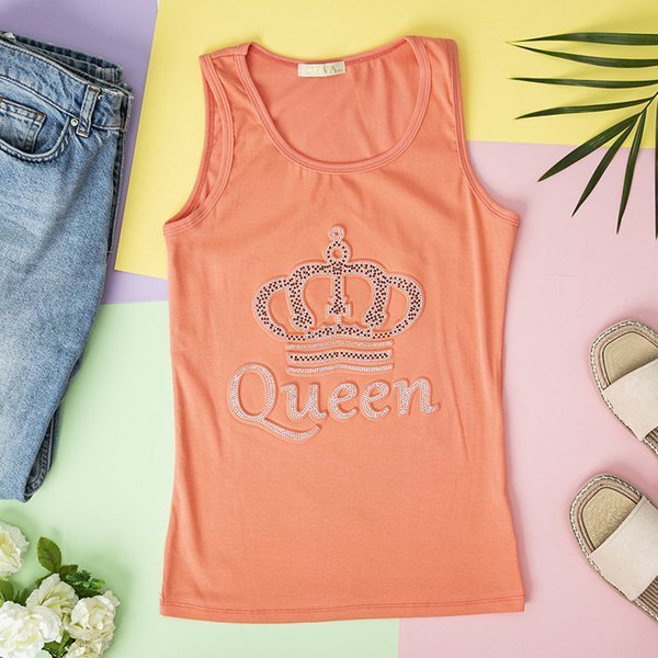 Rózsaszín női felső cirkóniával - Ruházat