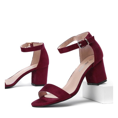 Bordowe sandały na niskim słupku Lisha - Obuwie