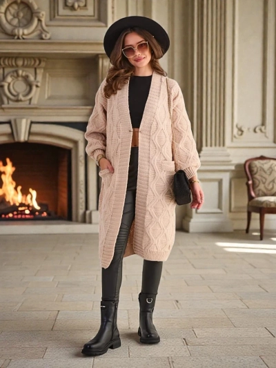 Royalfashion Kötött női poncsó pulóver