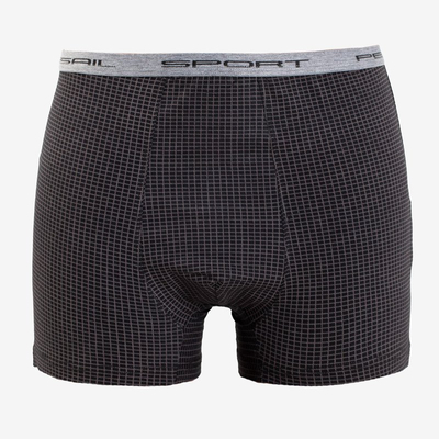 Fekete férfi kockás boxer - Fehérnemű