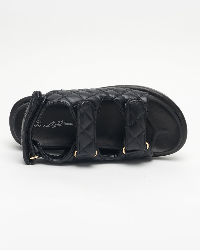 OUTLET Női fekete steppelt szandál Acuq- Footwear