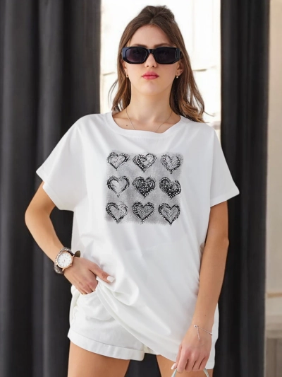 Royalfashion Női Póló Sok Szívvel