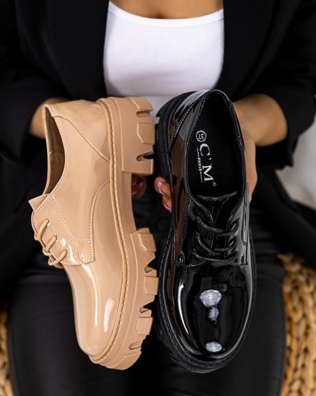 Női fekete lakkozott cipő Binotsi - Lábbeli