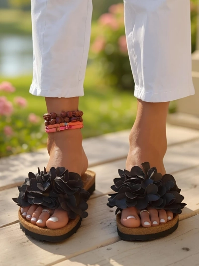 Royalfashion női papucs virágokkal Flora Soft