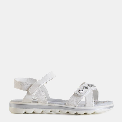 OUTLET Fehér gyerekszandál Anisis szegecsekkel - Lábbeli