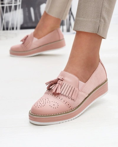 Rózsaszín női alacsony sarkú félcsizma Veolita- Footwear