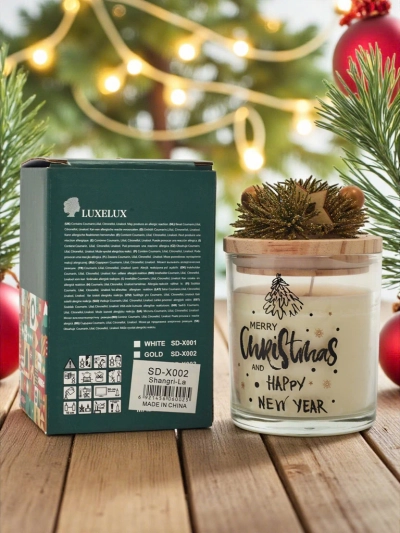 Karácsonyi illatgyertya Merry Christmas Happy New Year