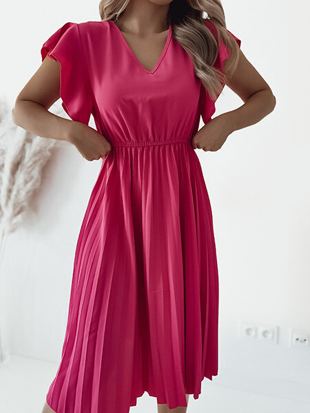 Royalfashion Női pliszírozott midi ruha