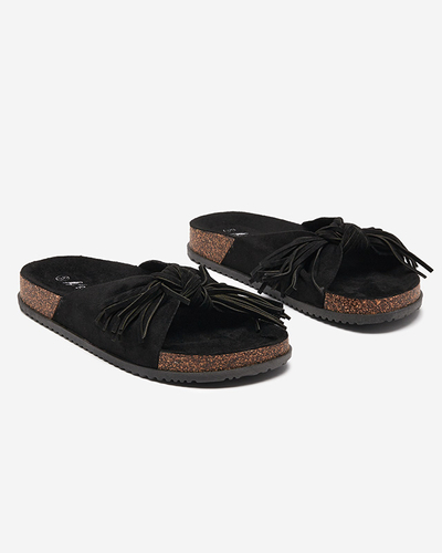 Fekete rojtos női papucs Guttis - Lábbeli