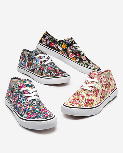 OUTLET Navy kék női virágos tornacipő Surfi - Lábbeli