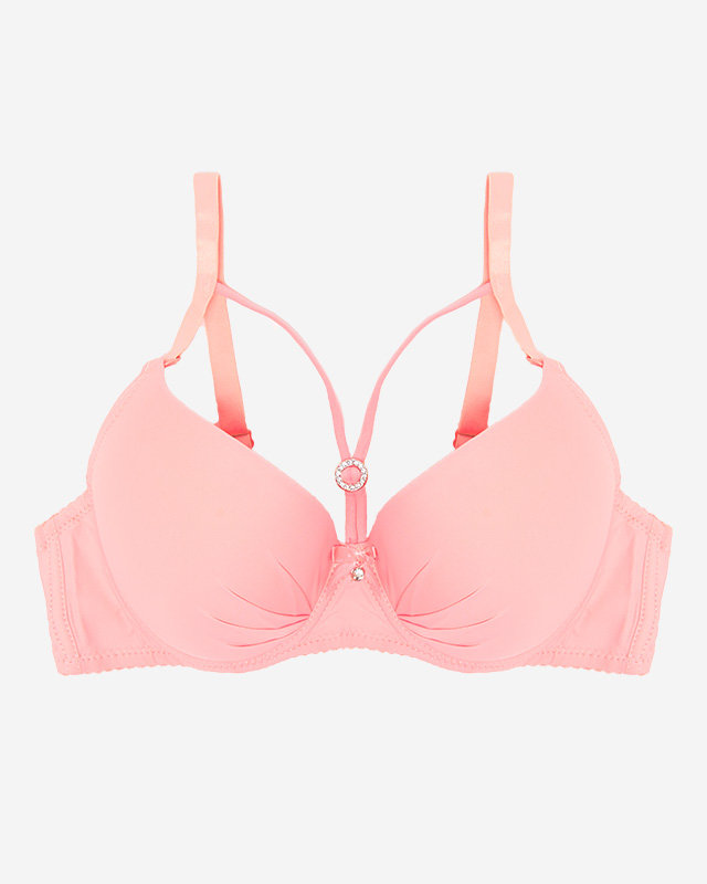 Sötét rózsaszín női párnázott melltartó pántokkal - Fehérnemű