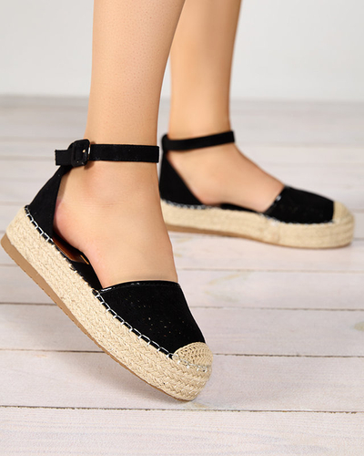 OUTLET Fekete áttört női espadrillák Erisab- Shoes