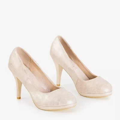 OUTLET Bézs női szivattyúk magas sarkú Mawel - Cipők