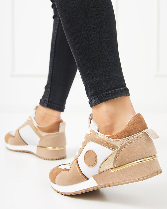 Női bézs és barna sportcipő csillogó Tenetika - Lábbeli