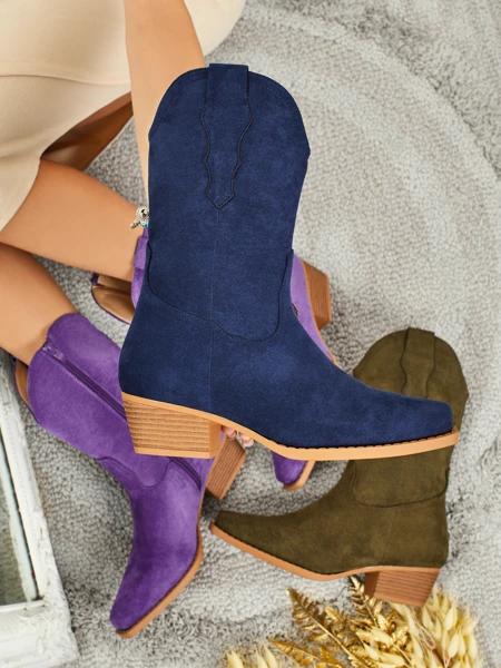 SpireHush női öko velúr cowboy csizmák