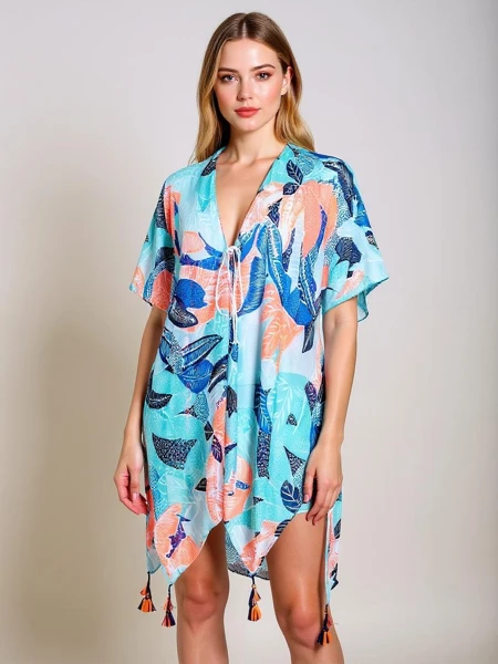 Royalfashion Callista többszínű térdig érő V-nyakú pareo