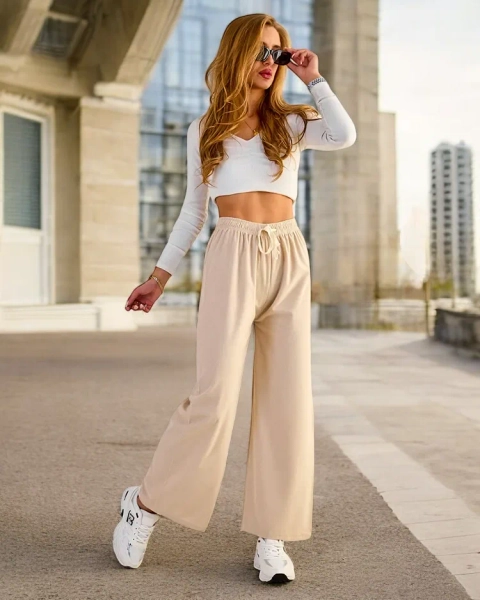 Royalfashion Női széles bordázott nadrág