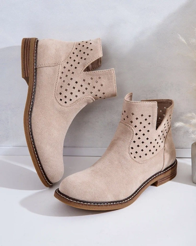 Royalfashion Világosbarna női Rito csizma