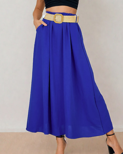 Royalfashion Női midi szoknya övvel