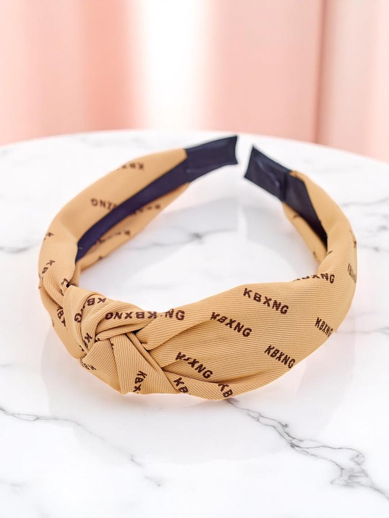 Royalfashion Fonott mintás hajpánt Grafit Boom