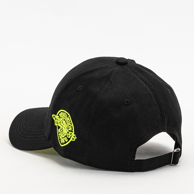 Fekete uniszex baseball sapka zöld jelvénnyel - Kiegészítők