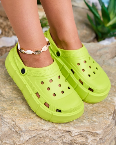Royalfashion Neonzöld női flip-flop áttört szegéllyel Mightty