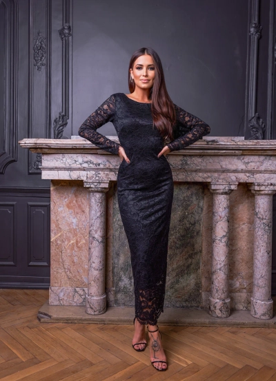 Royalfashion Női csipkés midi ruha