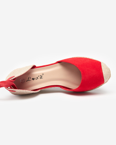 Piros női szandál éksarkú Nereda - Szandál