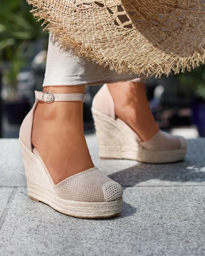 Royalfashion Bézs női Meylasi platform szandál