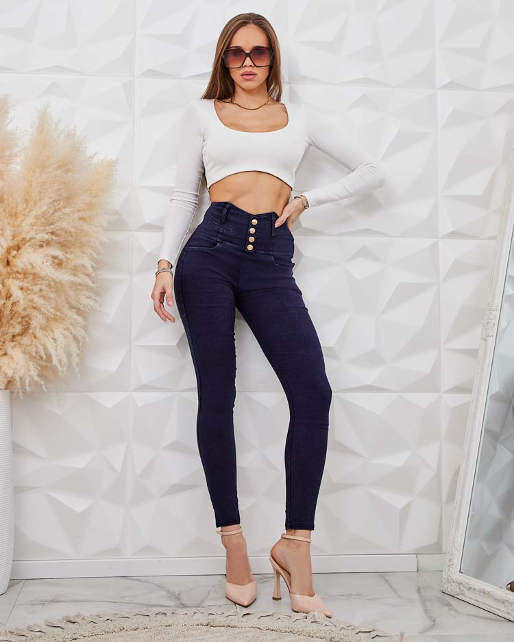 Royalfashion Női teggings nadrág díszgombokkal