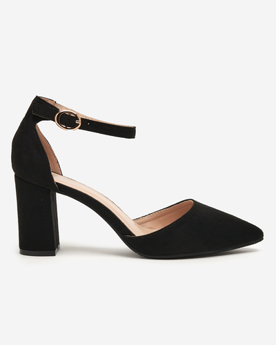 OUTLET Fekete női szandál magasabb oszlopon Hareda - Lábbeli